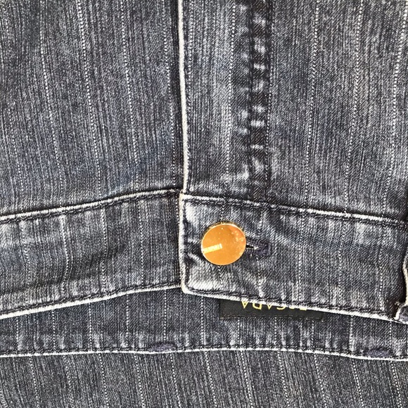 VINTAGE Escada Dark Pinstripe Bootcut Jeans Sz 40 - Picture 4 of 8